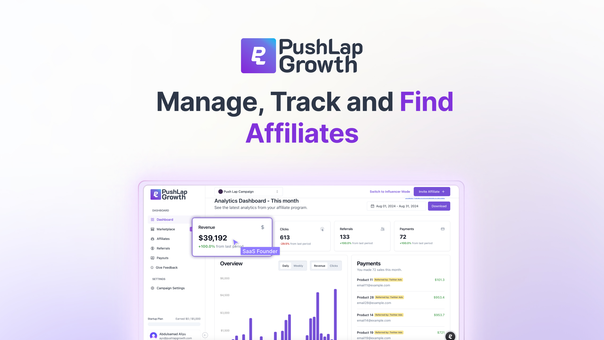 screenshot of Push Lap Growth